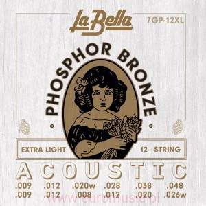 La Bella 7GP-12XL do 12 PHOSPHOR BRONZE Extra Light