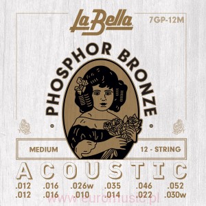 La Bella 7GP-12M Struny do 12-ki  Phosphor Bronze  12-52