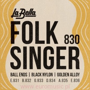 FOLKSINGER 830 Struny z czarnego nylonu z kulką