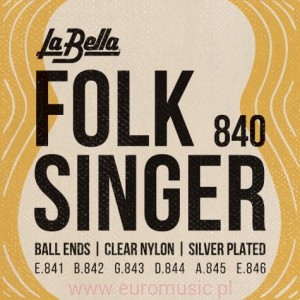 FOLKSINGER 840 Struny z przeźroczystego nylonu z kulką