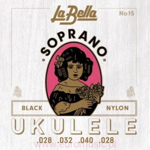 La Bella 15 Struny do UKULELE Sopranowego z czarnego nylonu