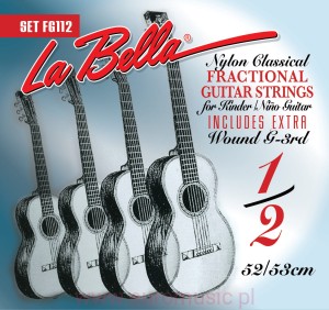 La Bella Fractional Guitar FG112 struny do klasyka o menzurze 1/2