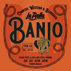 La Bella 720L LE struny do BANJO TENOR ze stali i jedwabiu zakończone pętlą
