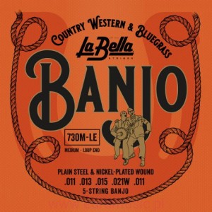 La Bella 730M-LE  struny do BANJO 5 ze stali nierdzewnej LOOP MEDIUM