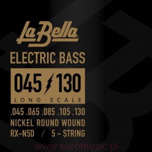 La Bella RX-N5D Bas - struny  niklowe do 5; 045/130
