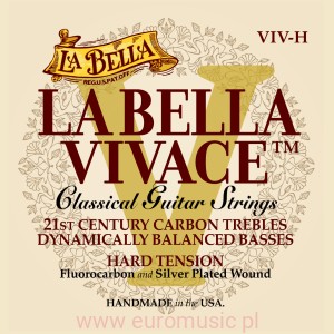 La Bella VIVACE struny Fluorocarbonowe do klasyka HARD TENSION